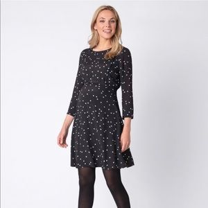 Seraphine Black Print Maternity and Nursing Dress